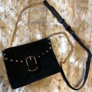 Black/gold Rebecca Minkoff crossbody bag